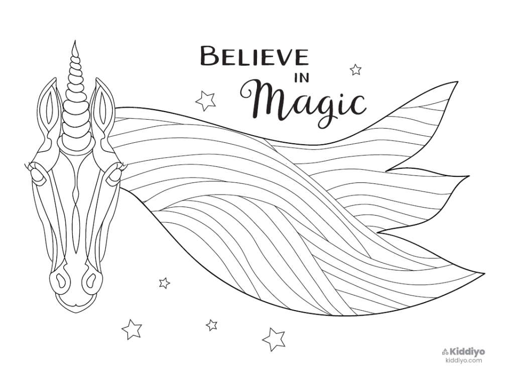 Coloring Book Day Unicorn for Grown-Ups