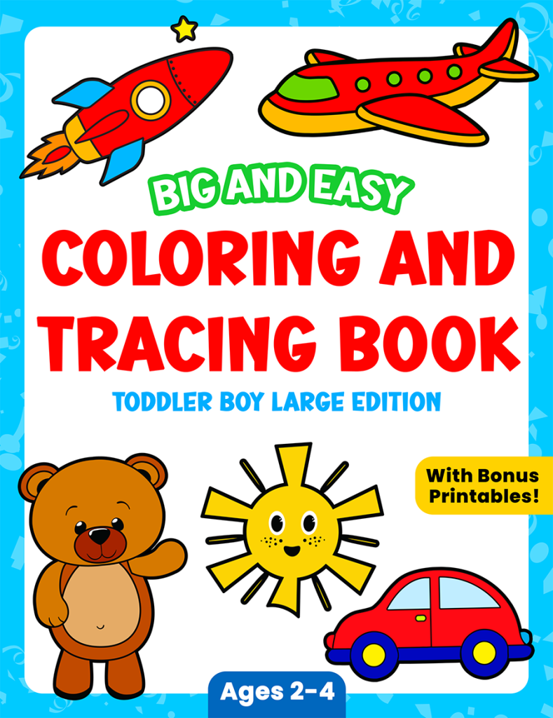 Toddler Coloring and Tracing Book for Boys